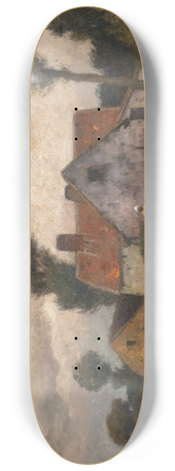 Eugen Kampf - Farm in stormy landscape 8.25 inch art skate deck
