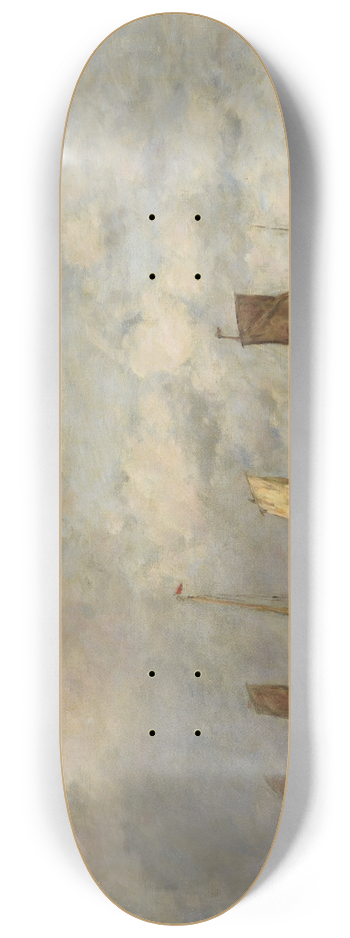 Eugne Boudin - Berck; le dpart des barques 8.25 inch art skate deck