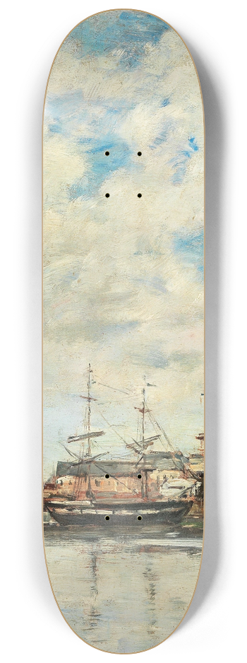 Eugne Boudin - Dunkerque, voiliers  quai 8.25 inch art skate deck