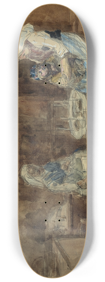 Eugne Boudin - Intrieur breton, maternit 8.25 inch art skate deck