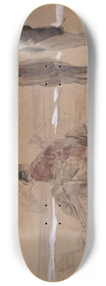 Eugne Boudin - La plage 8.25 inch art skate deck