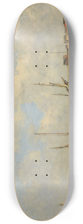 Eugne Boudin - Plage de Berck  mare basse 8.25 inch art skate deck