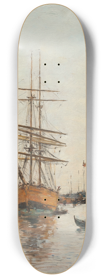 Eugne Boudin - Venise, Le Quai de la Giudecca 8.25 inch art skate deck