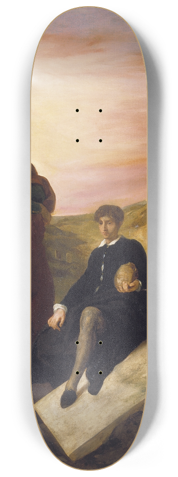 Eugne Delacroix - Hamlet and Horatio at the Cemetery 8.25 inch art skate deck