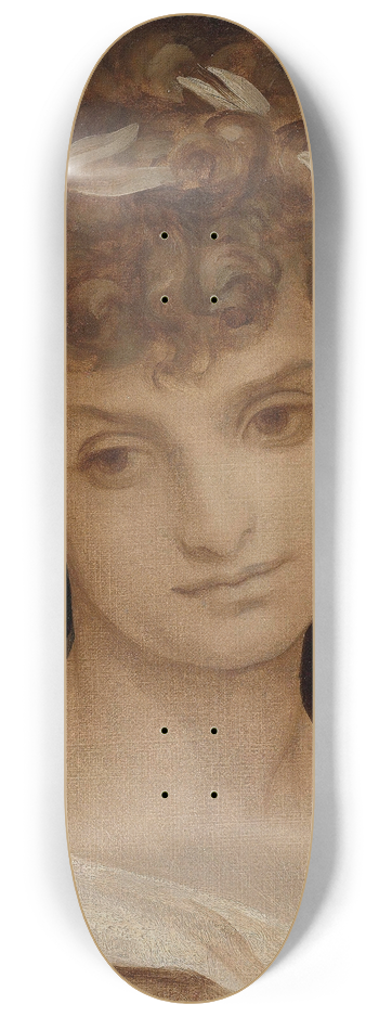 Frederic Leighton - Study Of A Girls Head, Wreathed In Laurel 8.25 inch art skate deck