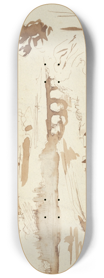 Eugne Delacroix - Landscape with an Aqueduct 8.25 inch art skate deck