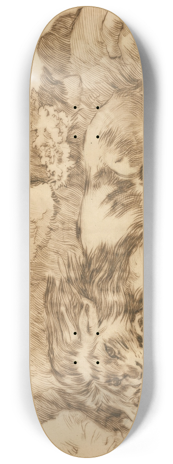 Eugne Delacroix - Lion Devouring a Rabbit 8.25 inch art skate deck