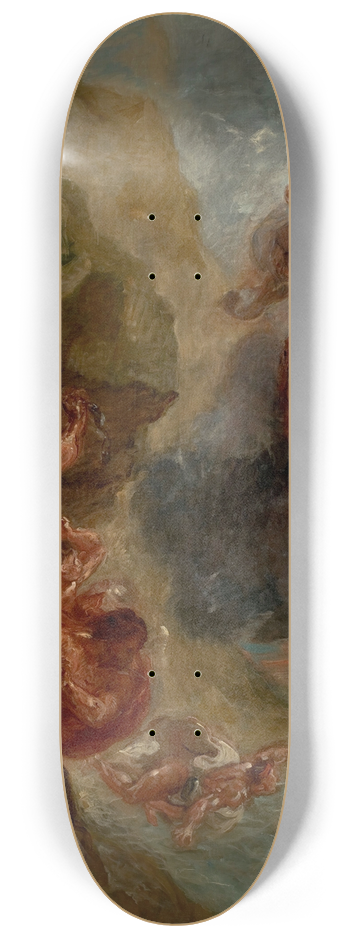 Eugne Delacroix - The Winter  Juno beseeches to destroy Eneas Fleet 8.25 inch art skate deck