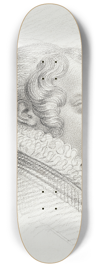 Eugne Devria - Profile Portrait of Mlle. Egl Leg 8.25 inch art skate deck