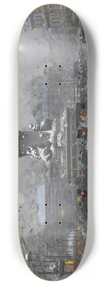 Eugne Galien-Laloue - La Place De La Rpublique (Neige) 8.25 inch art skate deck