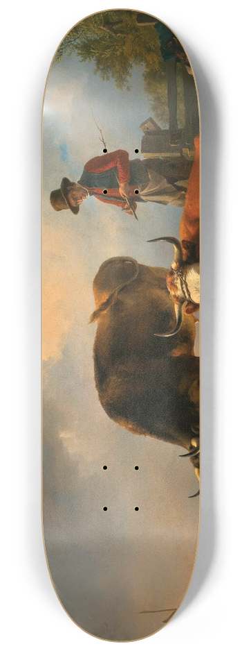 Eugne Joseph Verboeckhoven - A Pastoral Idyll 8.25 inch art skate deck