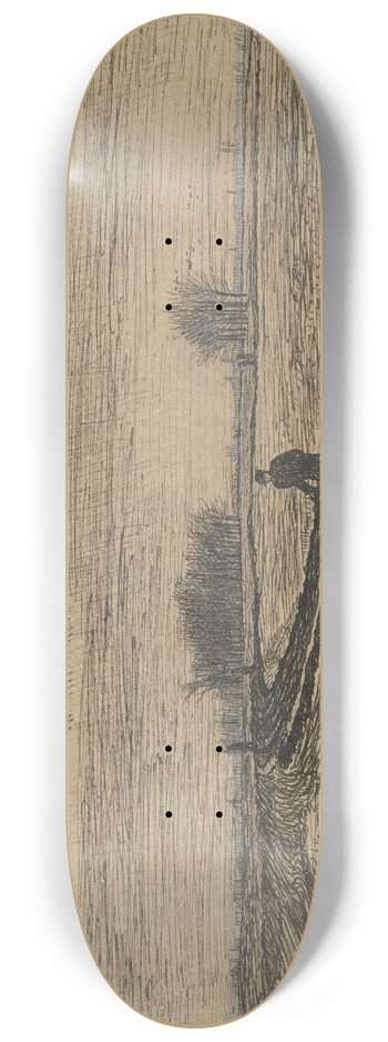 Ferdinand Balzer - Country lane with wanderer 8.25 inch art skate deck