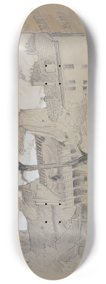 Ferdinand Boberg - Lglise Saint Laurent et le 66, boulevard Magenta 8.25 inch art skate deck