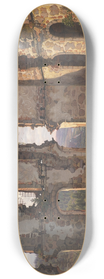 Frederik Sdring - The Ruins of Brahehus near Jnkping, Sweden 8.25 inch art skate deck