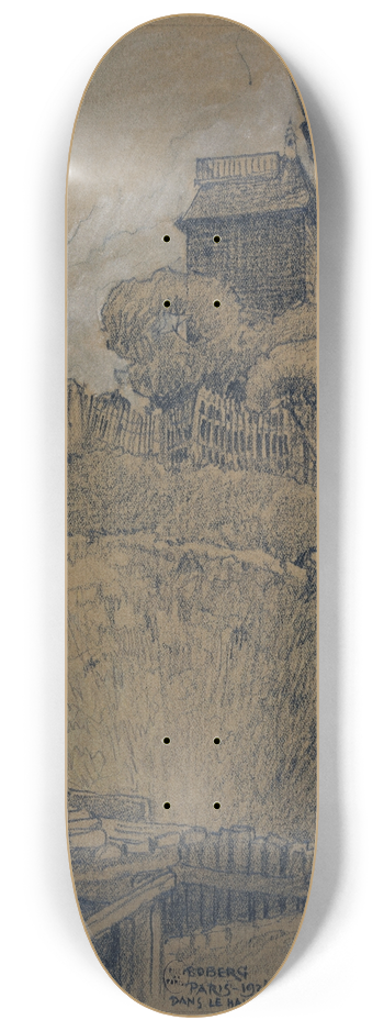 Ferdinand Boberg - Un moulin, dans le haut de Montmartre 8.25 inch art skate deck