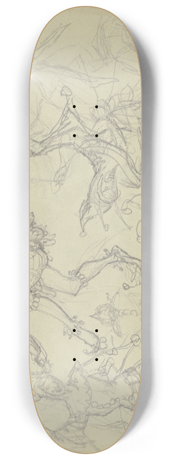 Ferdinand Fellner - Dancing harlequin 8.25 inch art skate deck