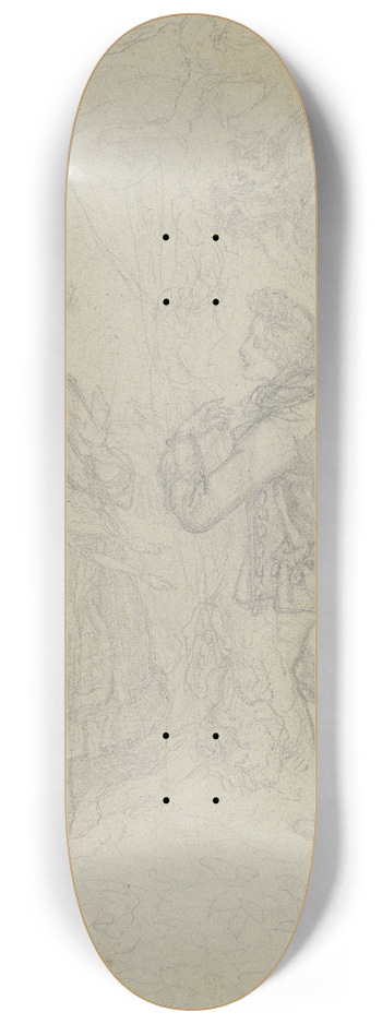 Ferdinand Fellner - Ein junger Mann einem Frulein begegnend (Goethe und Friederike Brion) 8.25 inch art skate deck