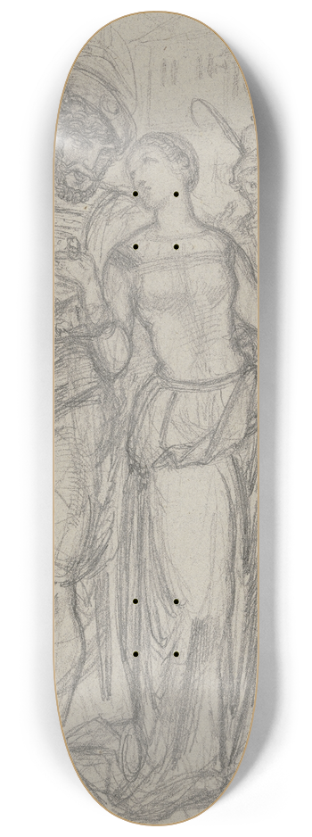 Ferdinand Fellner - Faust und Gretchen, im Hintergrund Marthe und Mephisto 8.25 inch art skate deck