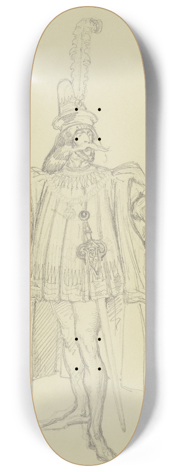 Ferdinand Fellner - Kostmfigur, ein Pergament haltend 8.25 inch art skate deck