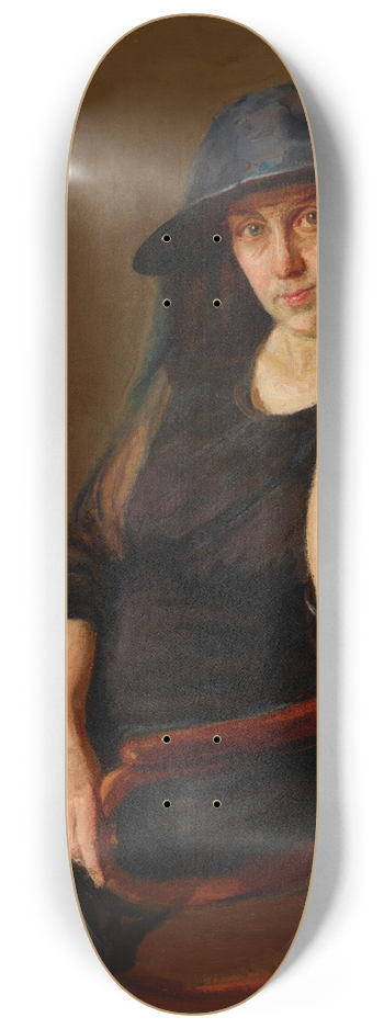 Aleksander Krawczyk - Portrait of Mrs K., Artists Wife 8.25 inch art skate deck