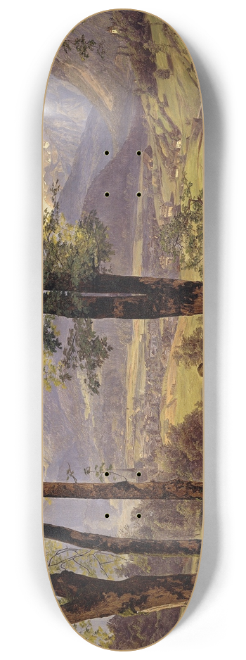 Ferdinand Georg Waldmller - View of Ischl 8.25 inch art skate deck