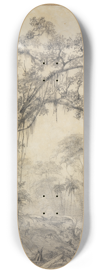 Ferdinand Keller - Baumstudie auf kleiner Anhhe 8.25 inch art skate deck