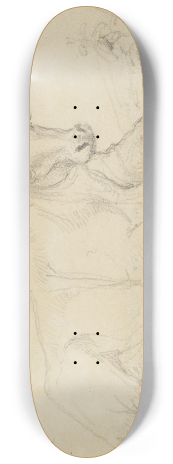 Ferdinand Keller - Ochsenstudie, liegend 8.25 inch art skate deck
