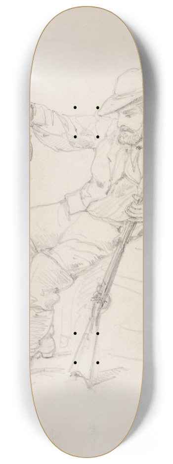 Ferdinand Keller - Sitzender Jger, einen erlegten Vogel haltend 8.25 inch art skate deck