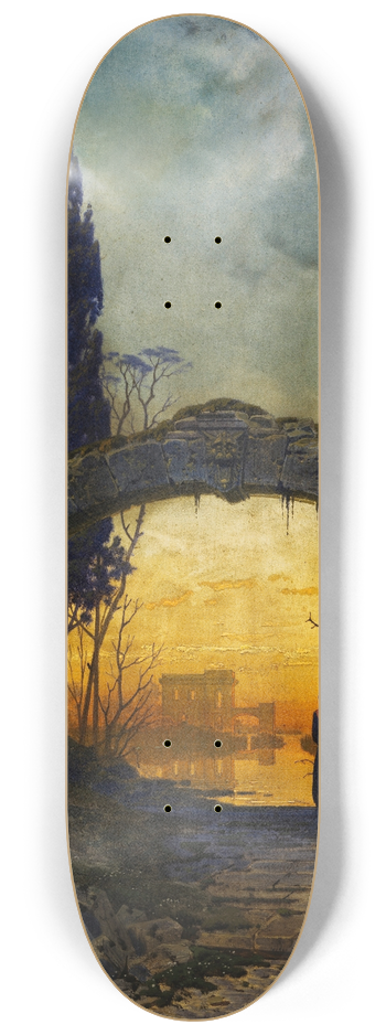 Ferdinand Knab - Arcadian landscape 8.25 inch art skate deck