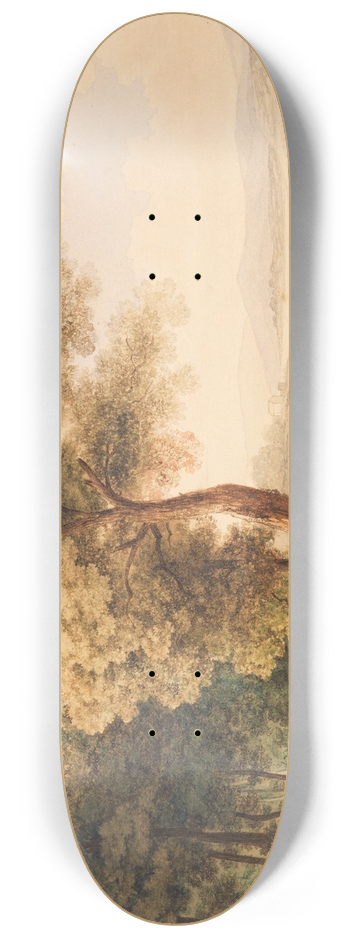 Ferdinand Kobell - Mittelrheinische Flulandschaft 8.25 inch art skate deck