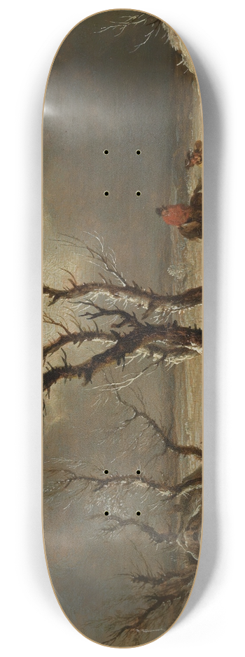 Ferdinand Kobell - Winterlandschaft mit zwei Reitern 8.25 inch art skate deck