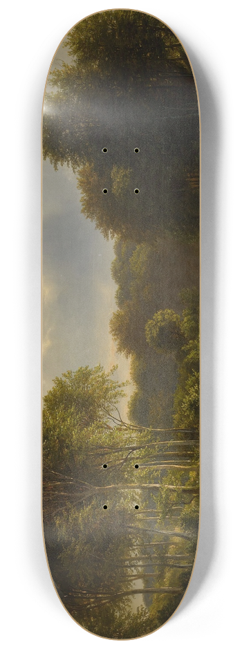 Ferdinand Richardt - Boating on the Susquehanna 8.25 inch art skate deck