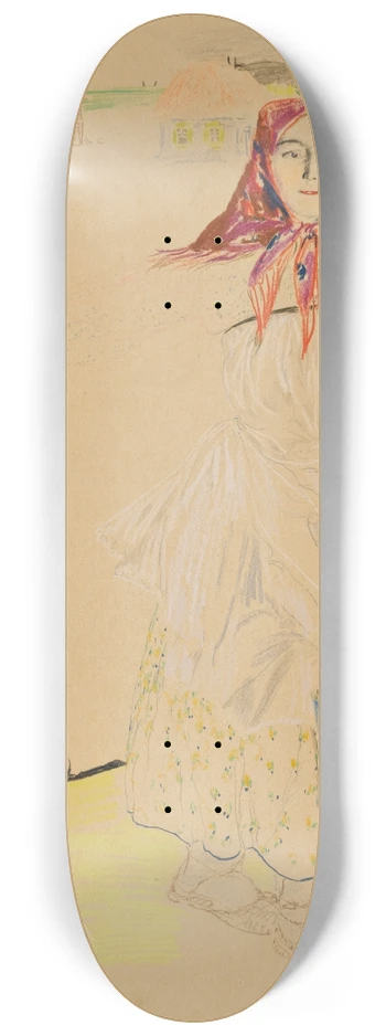 Filipp Malyavin - The Milkmaid 8.25 inch art skate deck