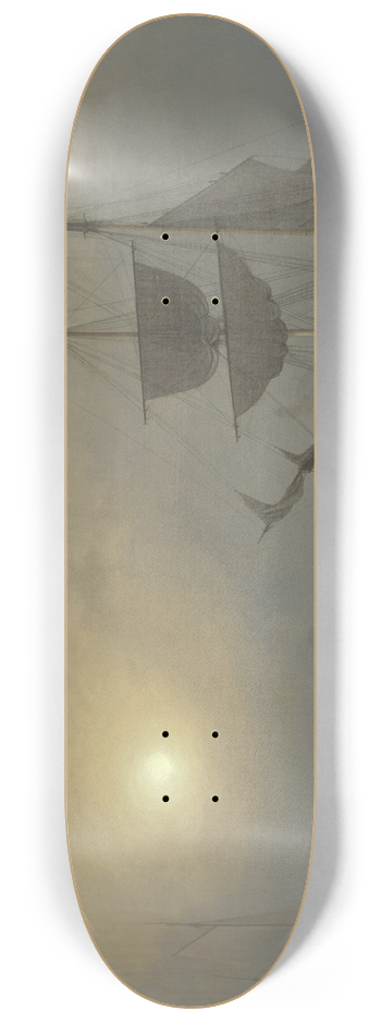Fitz Henry Lane - Ship in Fog, Gloucester Harbor 8.25 inch art skate deck