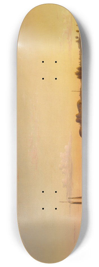 Fitz Henry Lane - Stage Fort across Gloucester Harbor 8.25 inch art skate deck