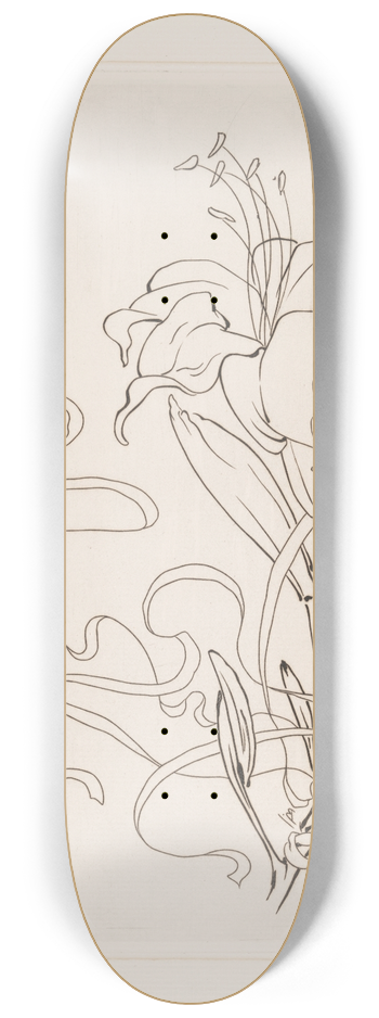 Flix Bracquemond - Assiette (lis). 8.25 inch art skate deck