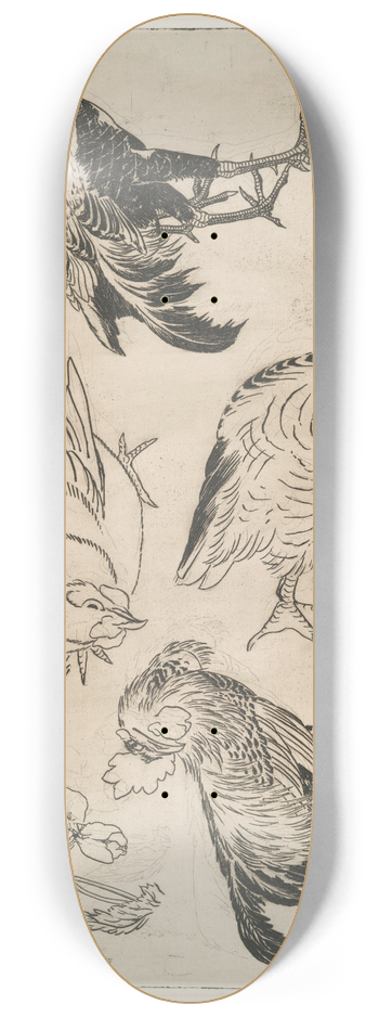 Flix Bracquemond - Coqs, canards, etc 8.25 inch art skate deck