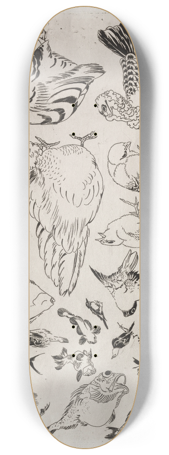 Flix Bracquemond - Dinner Service (Rousseau service); Ducks, fish, etc. (no. 12) 8.25 inch art skate deck