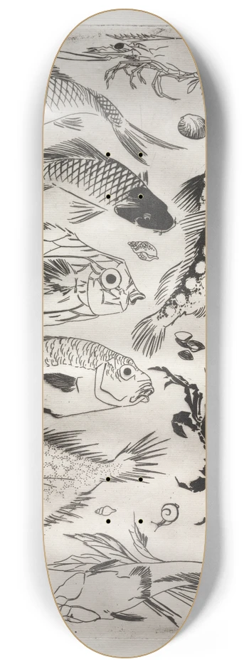 Flix Bracquemond - Dinner Service (Rousseau service); Fish (no. 24) 8.25 inch art skate deck