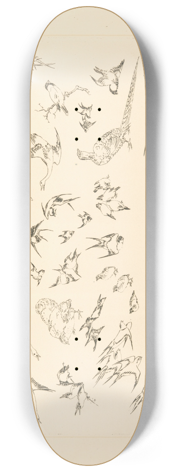 Flix Bracquemond - Oiseaux japonais. 8.25 inch art skate deck
