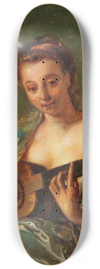 French School - Lady playing the guitar 8.25 inch art skate deck