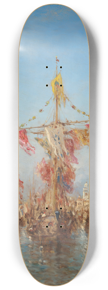 Flix Ziem - Fte de lAssomption devant la Douane, Venise 8.25 inch art skate deck