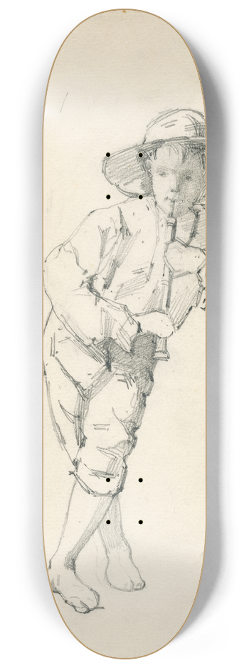 Floris Verster - Boy playing an oboe 8.25 inch art skate deck