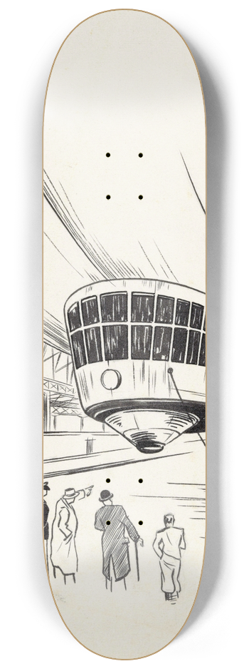 F. Ockerse - Vier mannen bekijken een luchtschip 8.25 inch art skate deck