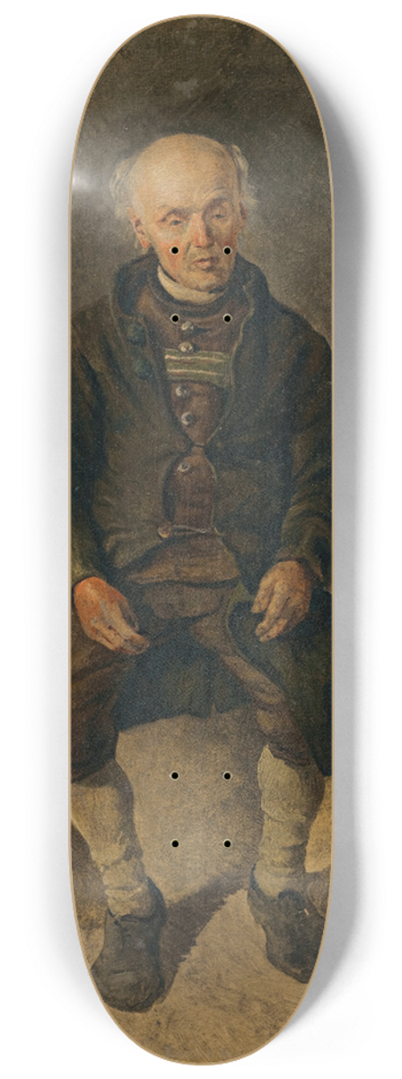 Friedrich August Matthias Gauermann - Farmer Smoking a Pipe 8.25 inch art skate deck
