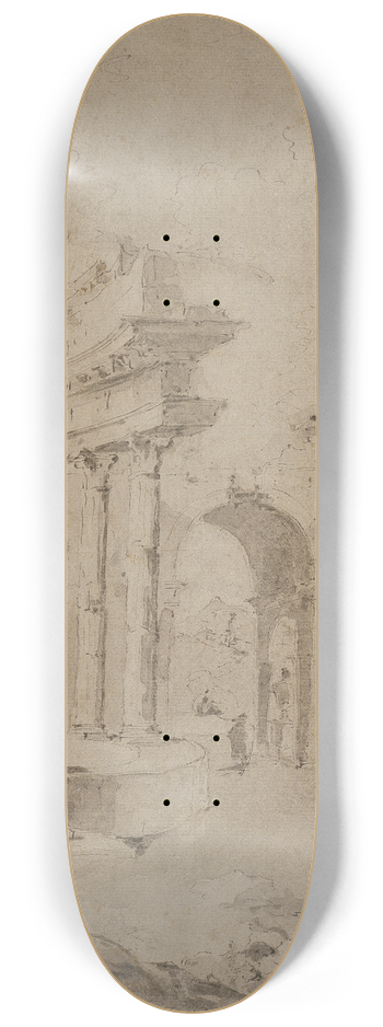 Francesco Guardi - Capriccio mit rmischen Ruinen 8.25 inch art skate deck
