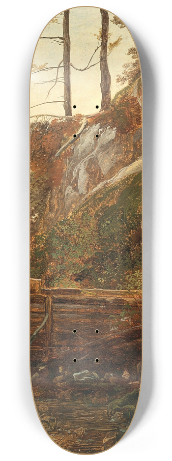 Friedrich August Matthias Gauermann - The Weir near Miesenbach 8.25 inch art skate deck