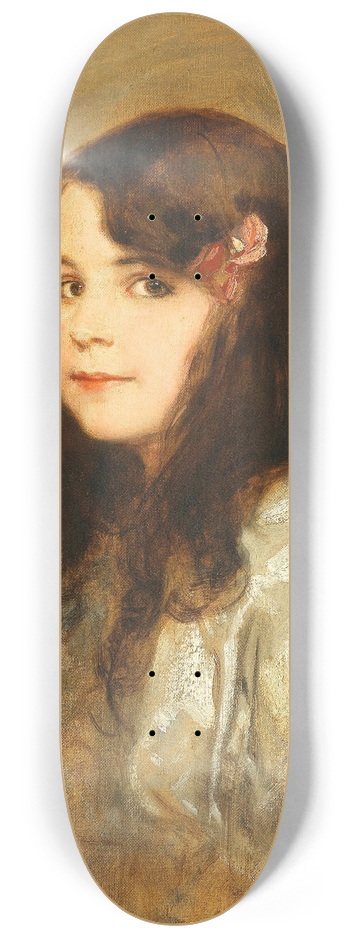Friedrich August von Kaulbach - Portrait of Daughter Hedda 8.25 inch art skate deck