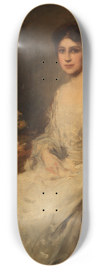 Friedrich August von Kaulbach - Sitzende Dame im weien Kleid 8.25 inch art skate deck