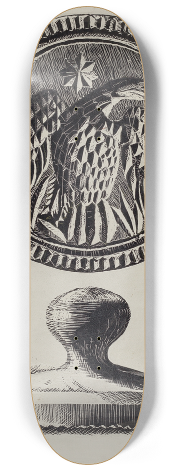Frances Lichten - Pa. German Butter Stamp 8.25 inch art skate deck